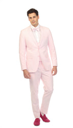 Men's Pink Seersucker Suit – Slim Fit 2-Button