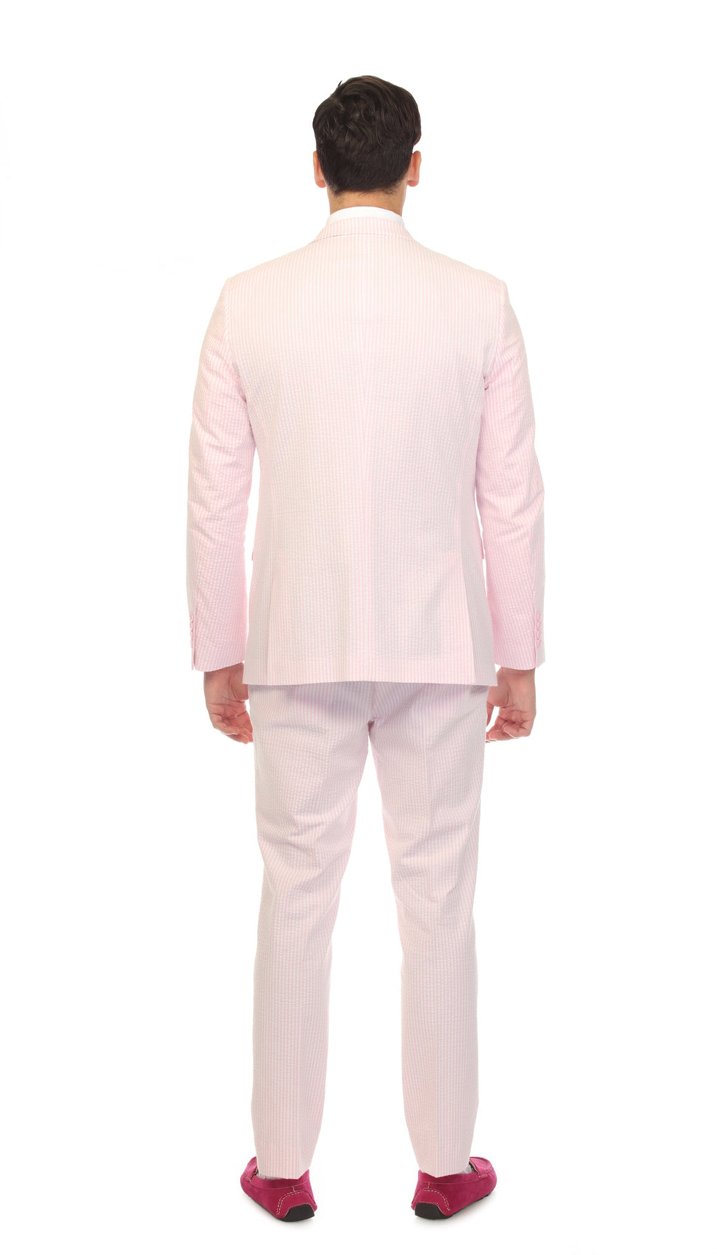 Men's Pink Seersucker Suit – Slim Fit 2-Button