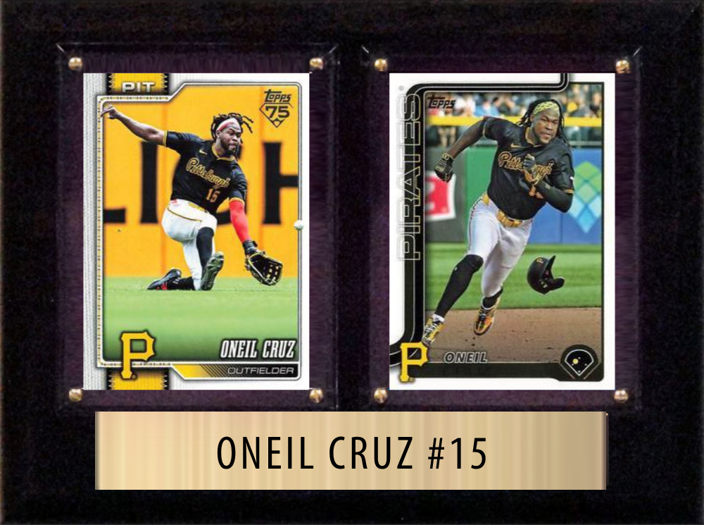 Oneil Cruz Pittsburgh Pirates 2026 2025 2024 Topps Bowman 2 Card Fan Gift Plaque 6x8