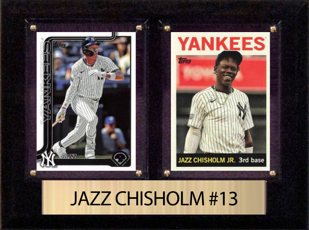 Jazz Chisholm Jr. New York Yankees 2026 2025 2024 Topps Bowman 2 Card Gift Plaque 6X8