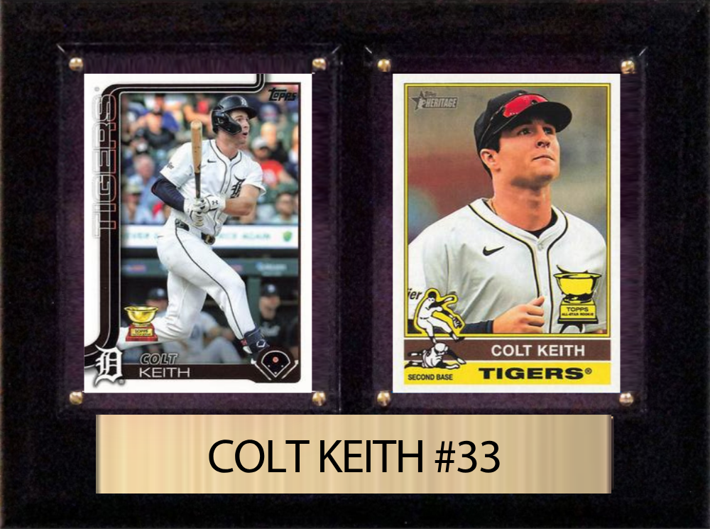 Colt Keith Detroit Tigers 2026 2025 2024 Topps Bowman 2 Card Gift Plaque 6X8