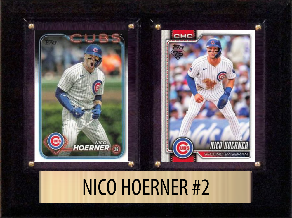 Nico Hoerner Topps Bowman 2026 2025 Chicago Cubs 2 Card Gift Plaque 6x8