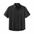 Barocco Flow Men's Textured Shirt & Pants Set - Black