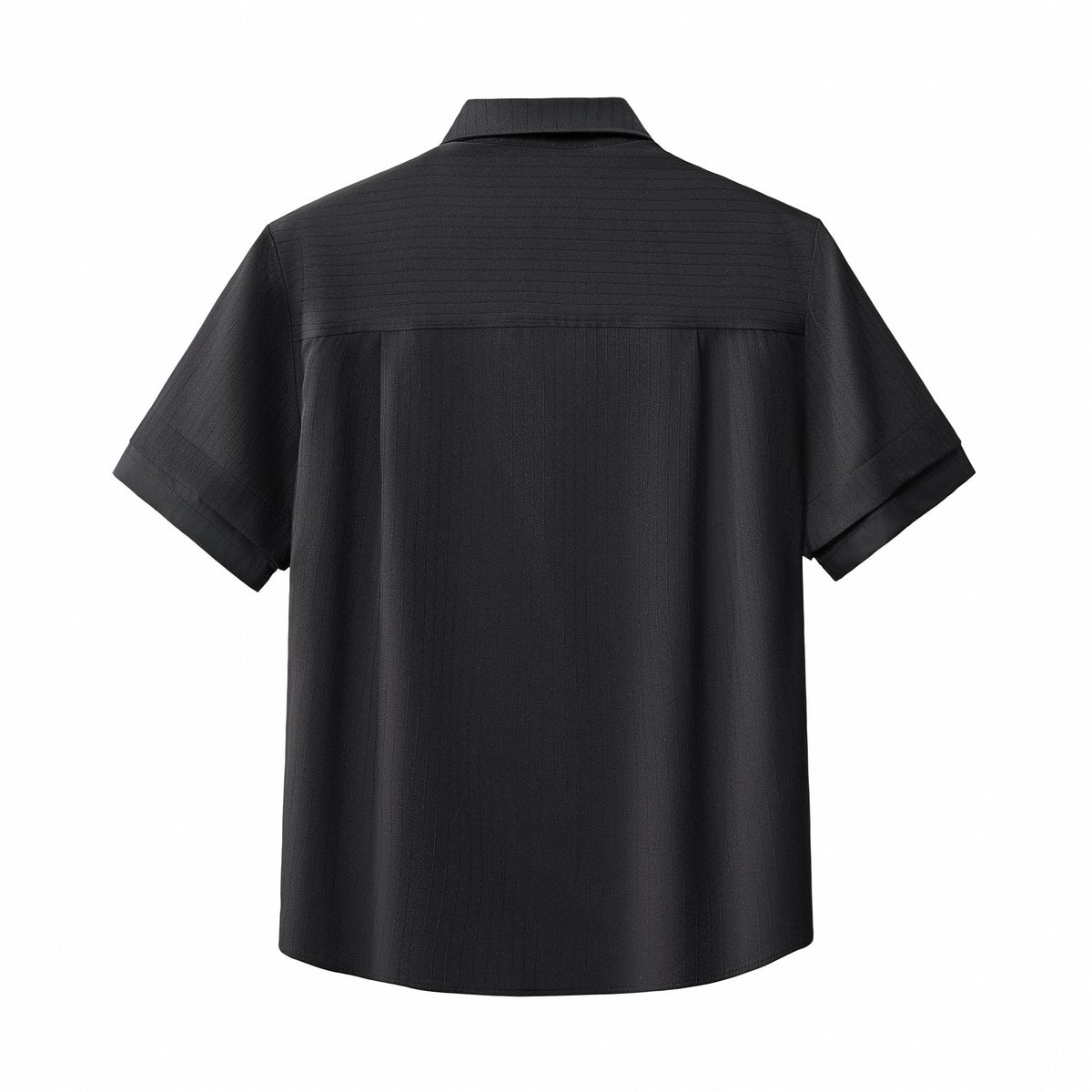 Barocco Flow Men's Textured Shirt & Pants Set - Black
