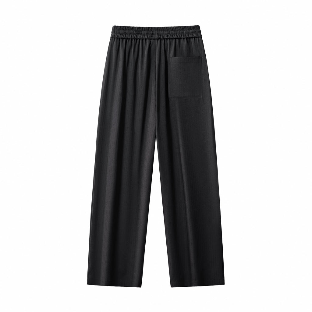 Barocco Flow Men's Textured Shirt & Pants Set - Black