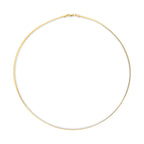 Unisex Solid 14K Yellow Gold 2.8mm Imperial Herringbone Chain Necklace - 18" Inches
