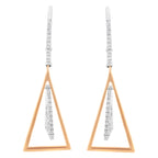 14K Rose and White Gold 3/8 Cttw Diamond Windchime Drop and Dangle Earring (G-H Color, SI1-SI2 Clarity)
