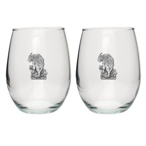 Mountain Goat Stemless Goblets (Set of 2)