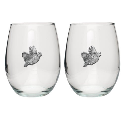 Bobwhite Quail Stemless Goblets (Set of 2)