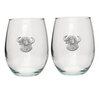 Cape Buffalo Stemless Goblets (Set of 2)