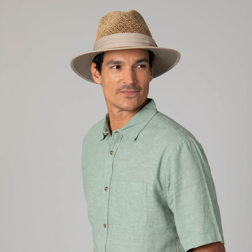 Mens Two Tone Rolled Brim Fedora