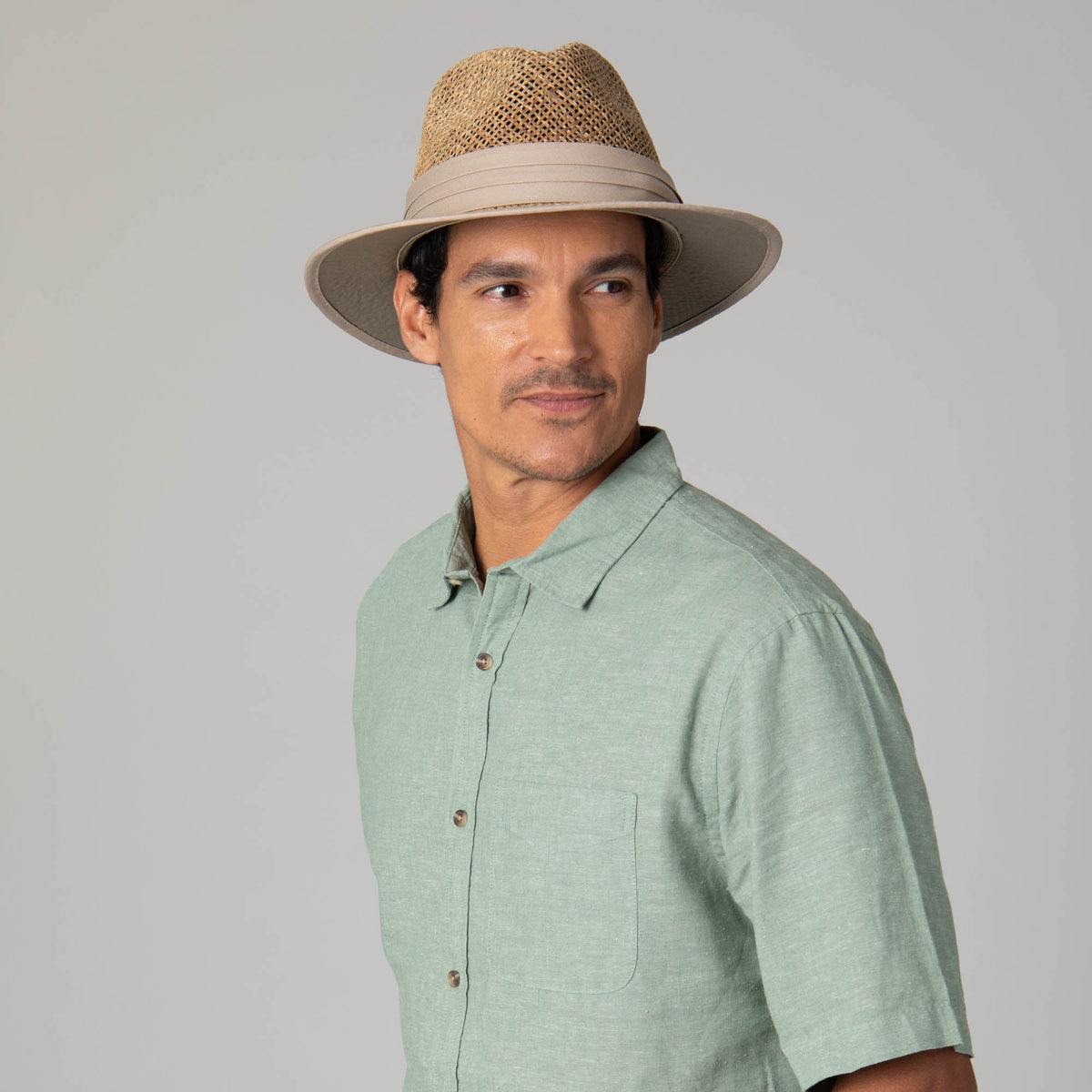 Mens Two Tone Rolled Brim Fedora