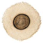 Runaway - Crochet Seagrass Crown with Open Weave Brim and Gold Beaded Trim