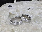 SHIRE Titanium Men’s Flat Wedding Ring, Brushed Center with Polished Beveled Edges — 6mm & 8mm