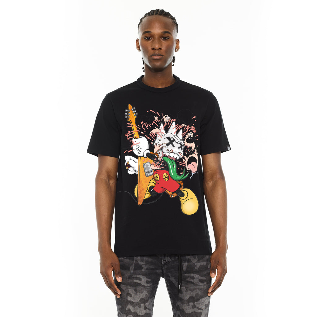 Cult's Crew Neck Tee - Rock N Roll in Black