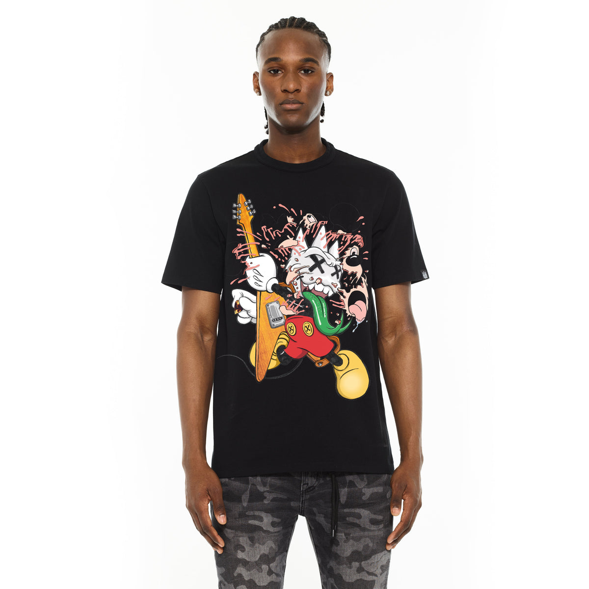 Cult's Crew Neck Tee - Rock N Roll in Black