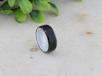 SIGMA Black Tungsten Brushed Center Men’s Wedding Band with Polished Beveled Edges & White Interior - 8mm
