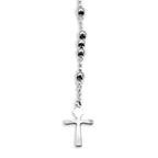 Traditional Silver Rosary Necklace Five Decade Catholic Prayer Beads 3mm