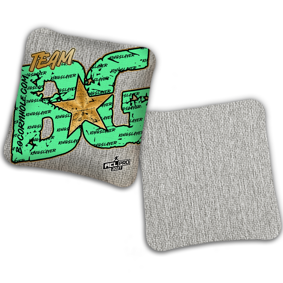 2027 ACL - BG Kingslayer "Big BG Colormatch" - Pro Stamped Cornhole Bags - SET OF 4 BAGS
