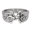 SK1086  Ladies Motorcycle Bike Wing Ring Stainless Steel  Size 5-10