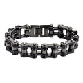 SK1181 Black Powder Coat Double Link Bracelet - 3/4" Wide
