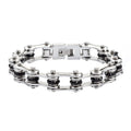 SK1206 Wide All Stainless With Black Crystal Centers