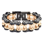 SK1257 Black Gold Thick Link Bracelet