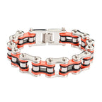 SK1260 Tri-Color Silver Orange Black Bracelet