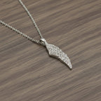 Women’s Angel Wing Crystal Necklace – Stainless Motorcycle Jewelry