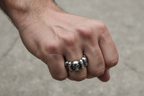 SK1741  Gents Skull & Bullet Ring Stainless Steel Motorcycle Jewelry  Size 9-16