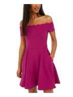 B Darlin Women's Short Sleeve Micro Mini Trapeze Party Dress Purple Size 5-6