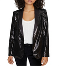Sanctuary Women's Shine on Sequin Blazer Black Size 2XL