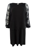 MSK Women's Sequined Lace Overlay Dress Black Size Medium