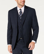Michael Kors Men's Classic Fit Airsoft Stretch Teal Plaid Suit Separate Jacket Blue Size 44