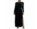 Ralph Lauren Women's Crushed Velvet Gown Green Size 2