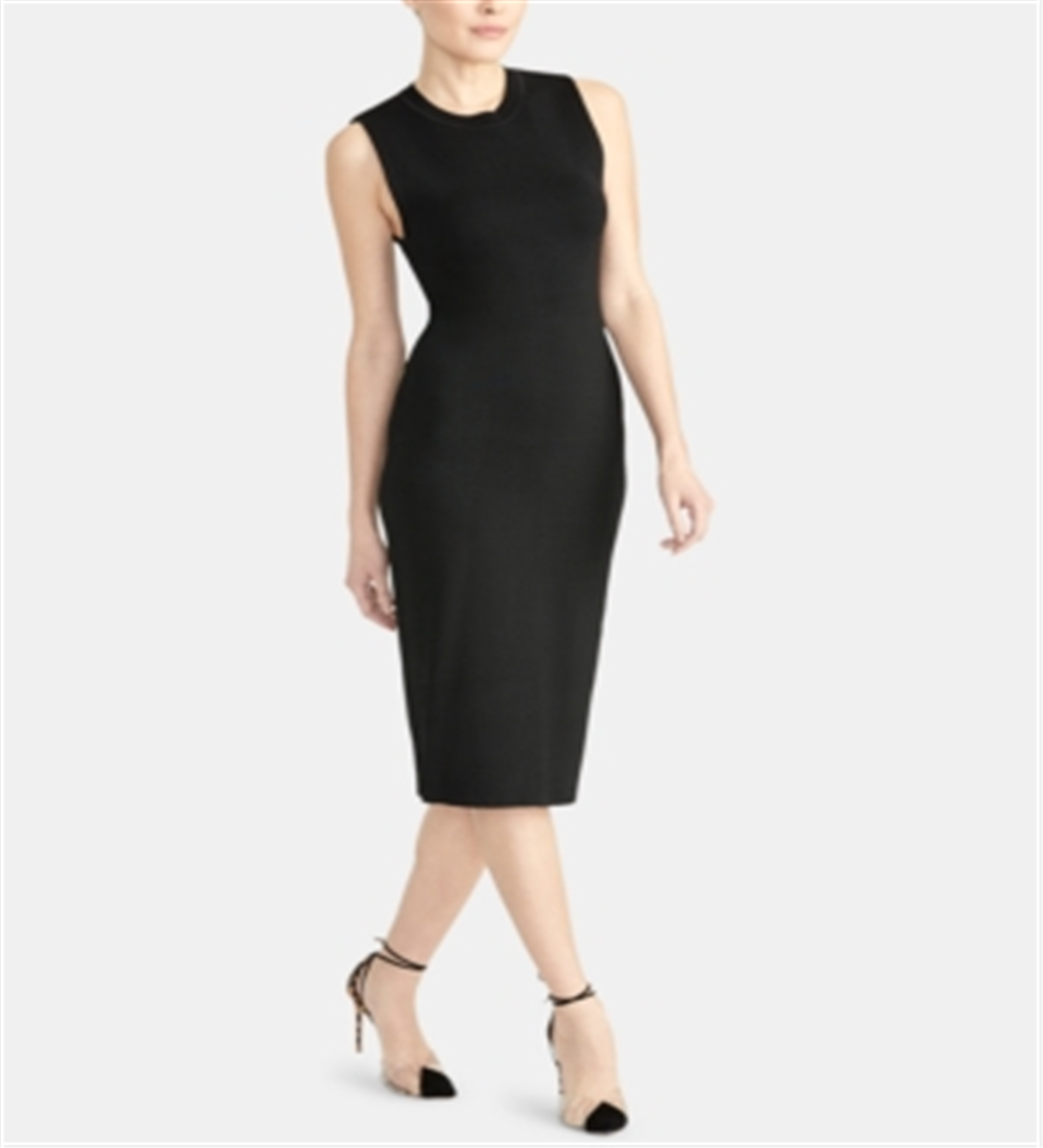 Rachel Roy Women's Cut Out Bodycon Sweaterdress Black Size Medium