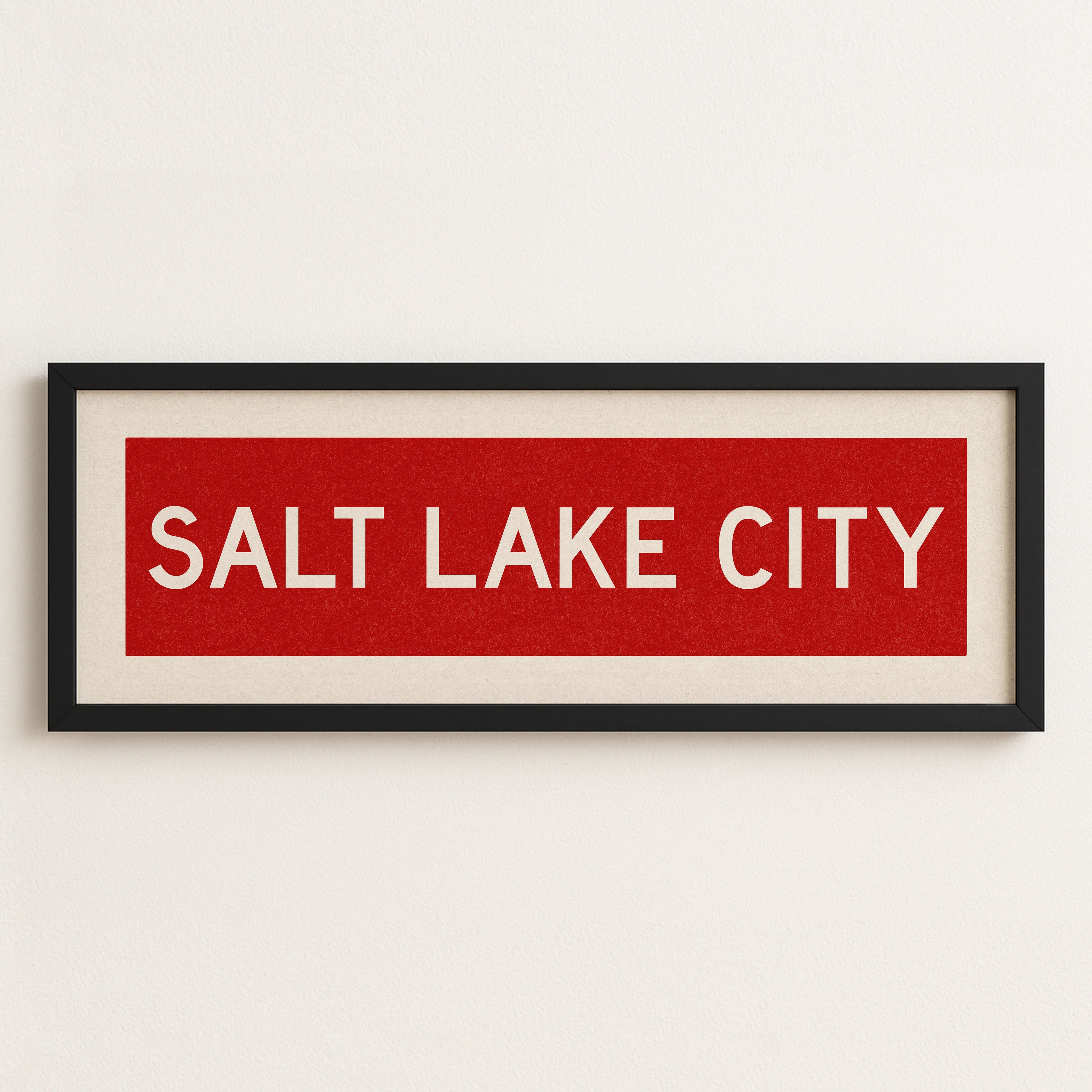 Framed Salt Lake City Red Bus Scroll