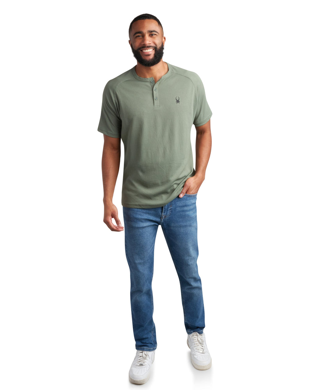 Men's Short Sleeve Henley - Spruce Green