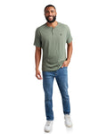 Men's Short Sleeve Henley - Spruce Green