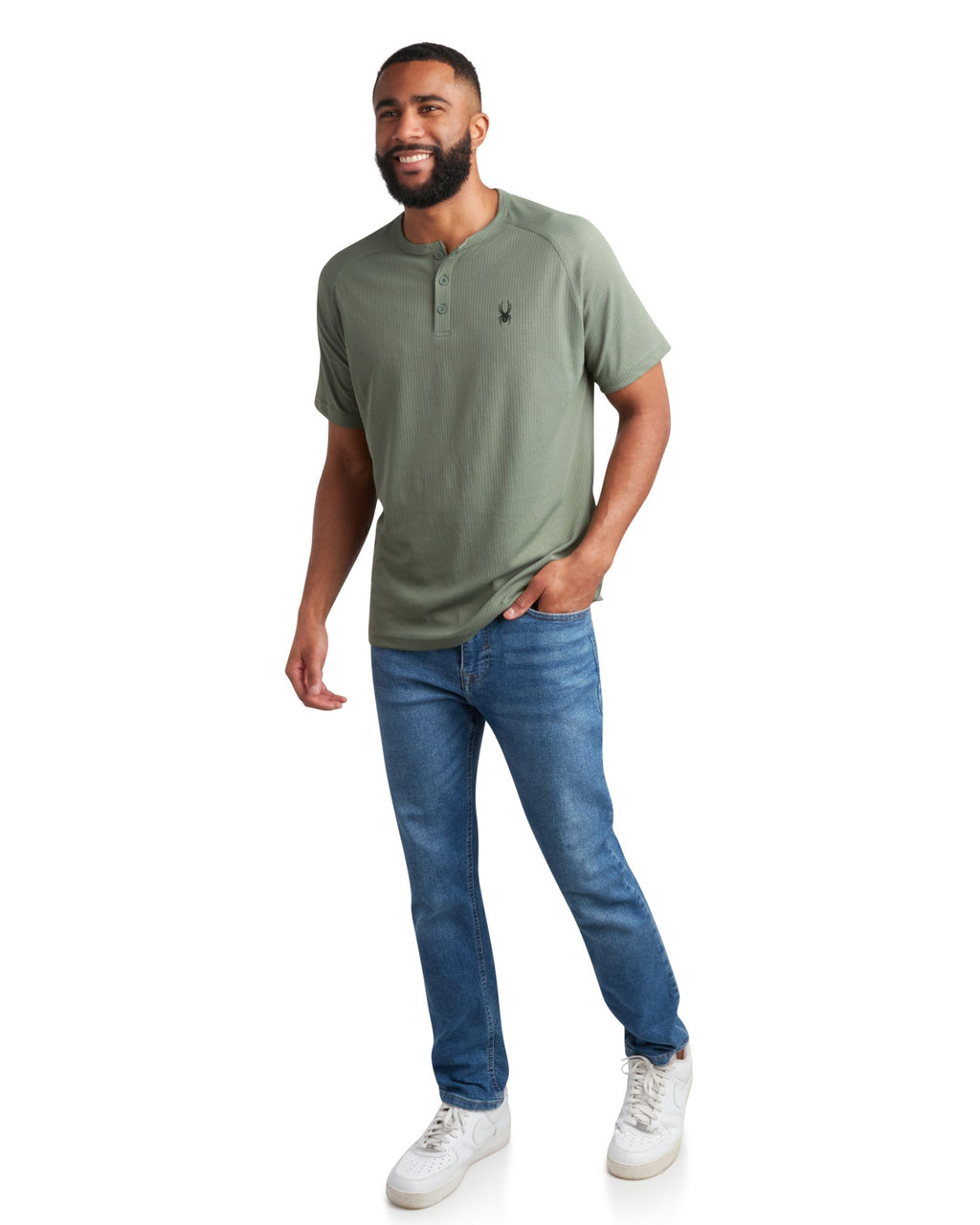 Men's Short Sleeve Henley - Spruce Green