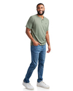 Men's Short Sleeve Henley - Spruce Green