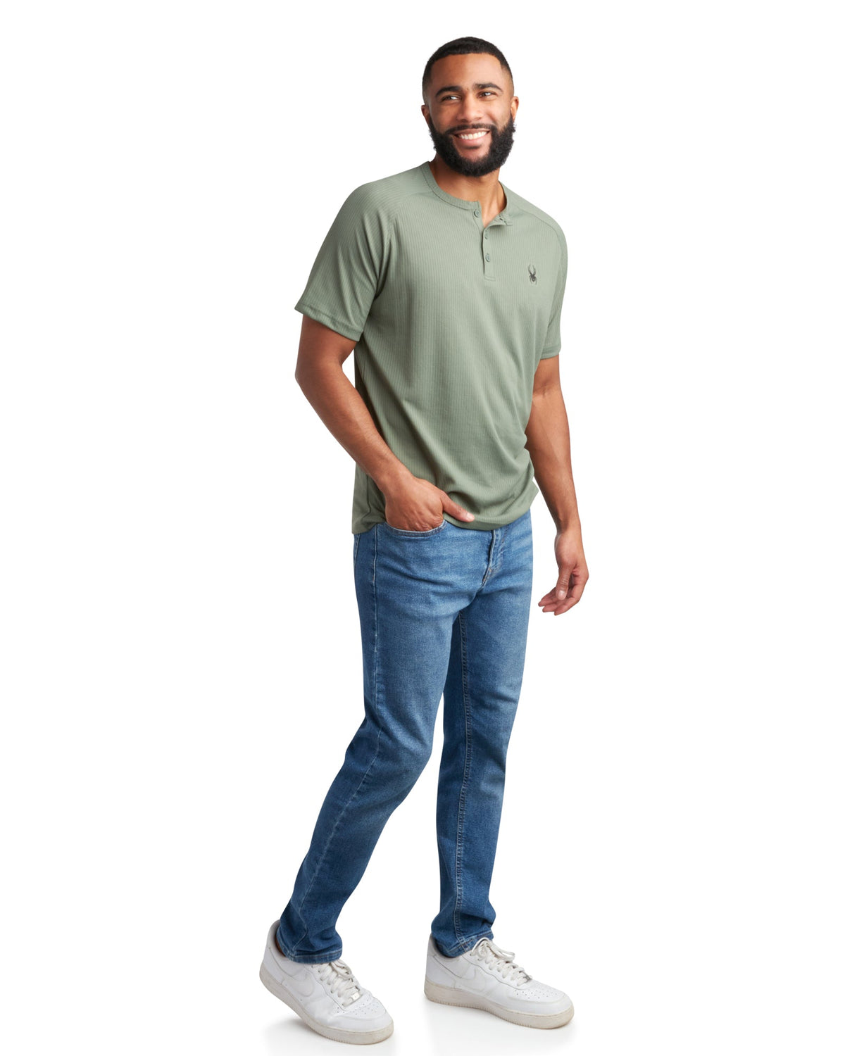Men's Short Sleeve Henley - Spruce Green