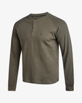 Men's Waffle Long Sleeve Henley - Olive