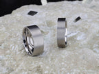 SOLAR Flat Profile Brushed Finish Men’s Titanium Wedding Band – 6mm & 8mm
