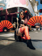 Sandra: Red Fishnet. No Regrets in These Red Nets. Petite to Plus Size Thigh Highs