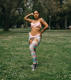 Gilly: Rainbow Tie Dye Thigh-Highs. Petite to Plus Size