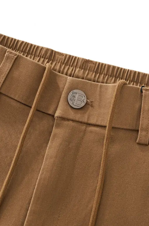 Barocco Apex Drawstring Men's Stretch Shorts - Khaki