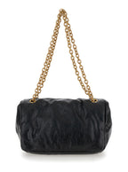 Balenciaga Black Leather Shoulder Bag With Chain