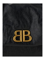 Balenciaga Black Leather Shoulder Bag With Chain