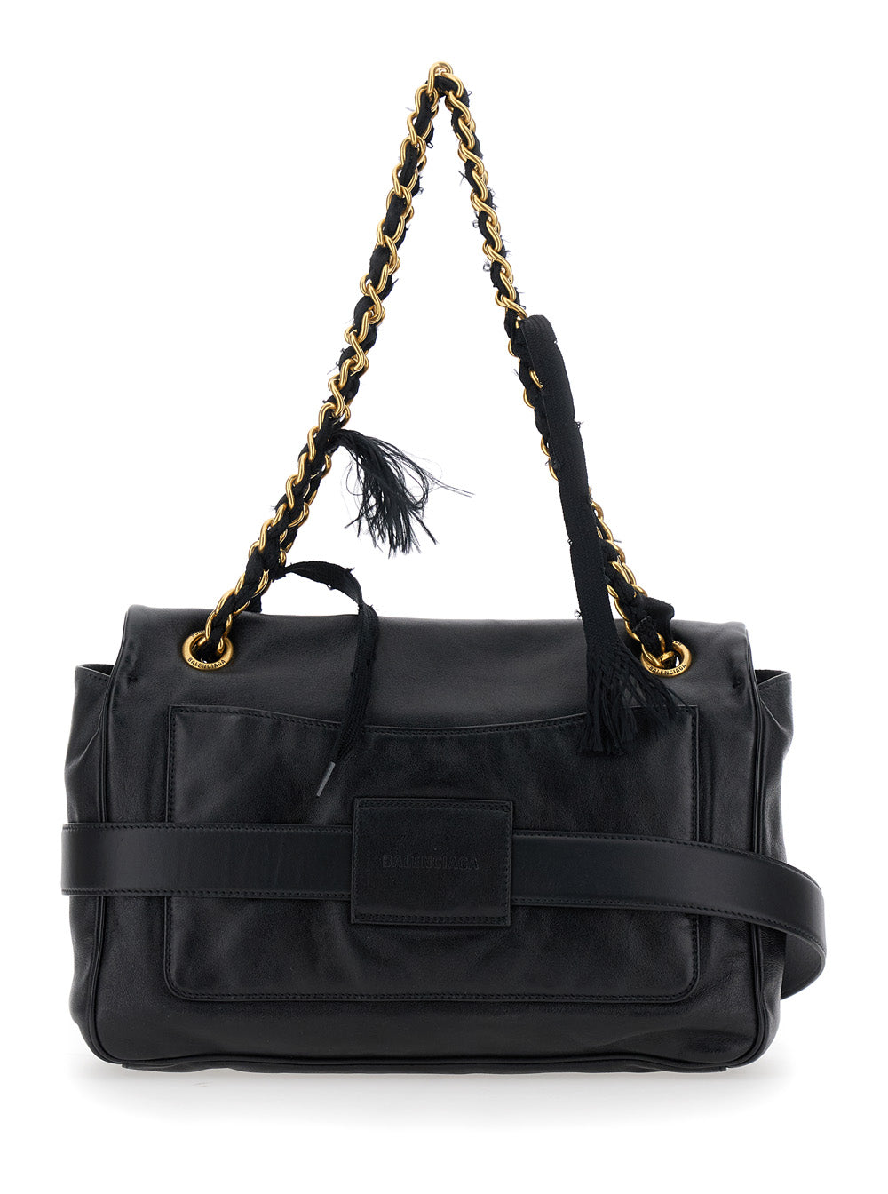 Balenciaga Black Crossbody Bag With Logo Plaque